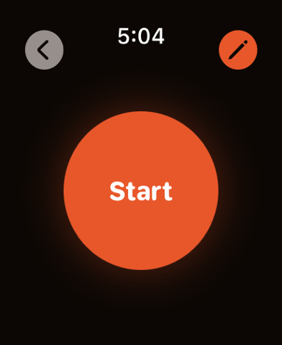 Ready screen with a large orange Start button